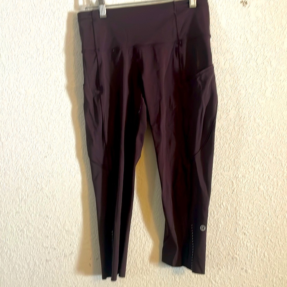 Lululemon Fast & Free Crop II *Nulux 19", Pelt, Size 6